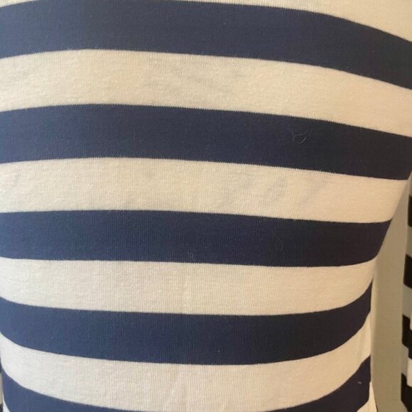 J.CREW TOP CREW NECK TAILORED GOLDEN BUTTONS BLUE LINES SZ S COASTAL SAILOR CORE - Picture 12 of 16